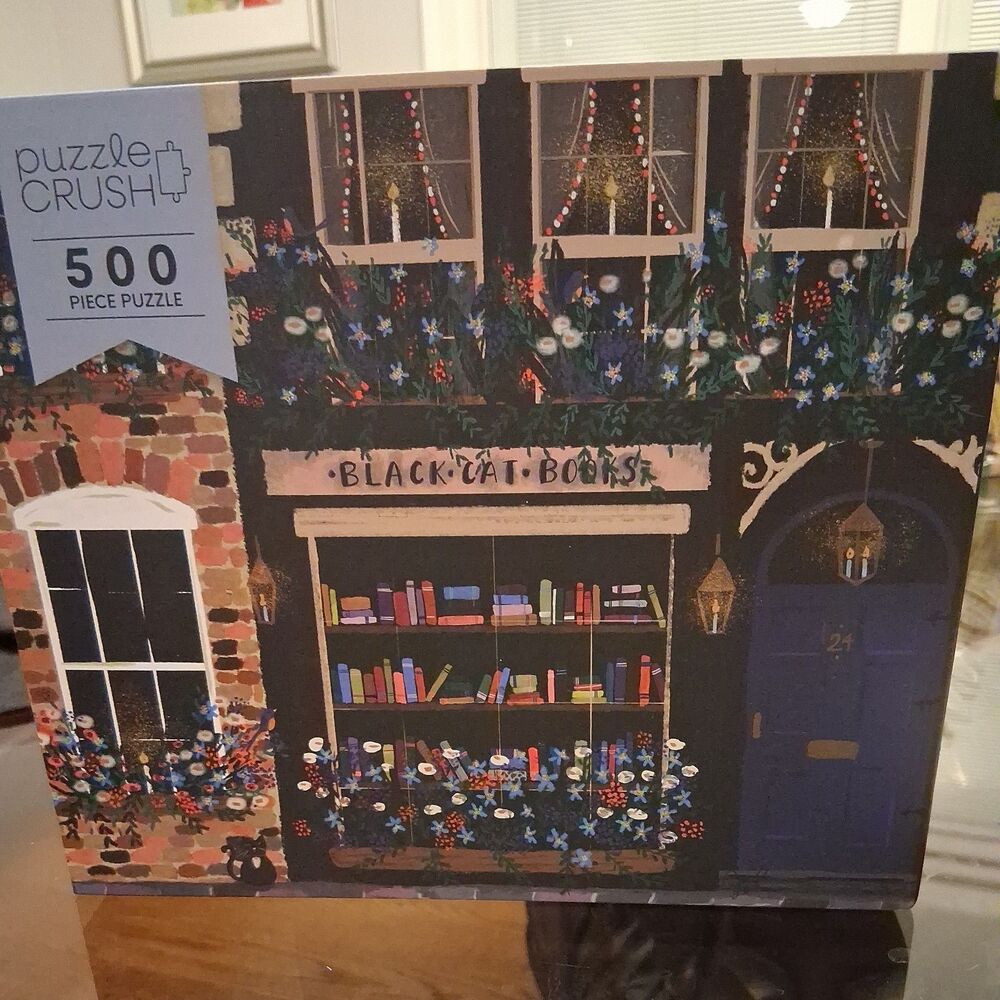 Puzzle Crush Black Cat Books 500 Piece Puzzle 16 X 20 Cute! NEW!